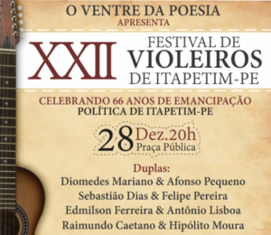Read more about the article Itapetim fará festa de violeiros para comemorar 66 anos de emancipação política