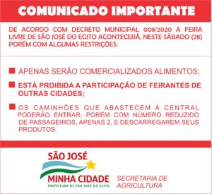 Read more about the article Feira livre de SJE vai acontecer com restrições