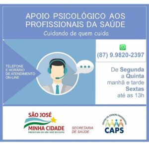 Read more about the article A Prefeitura de SJE comunica que mudou número de atendimento do Serviço Psicológico para Trabalhadores da Saúde
