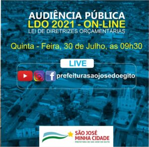 Read more about the article São José do Egito inova e fará audiência pública pela internet para discussão da LDO 2021