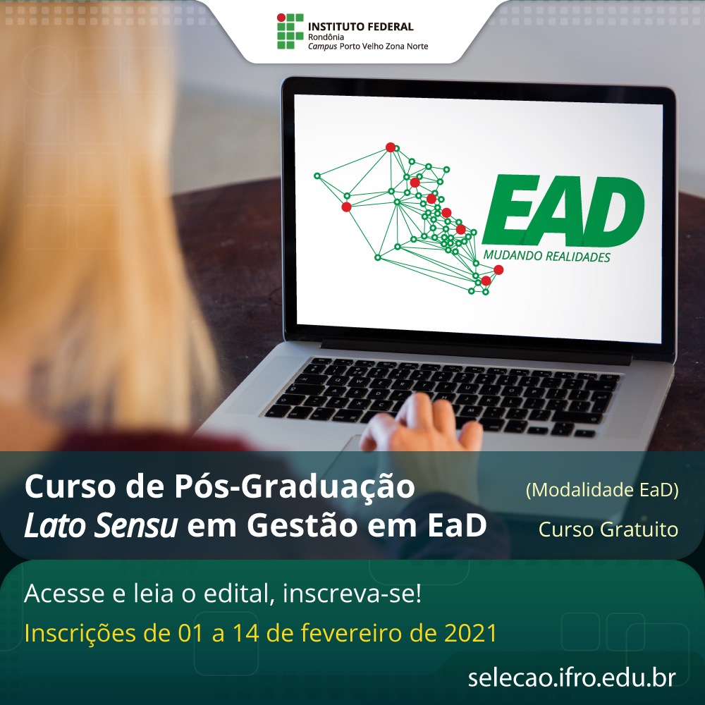You are currently viewing IFRO e polo da UAB de SJE estão com inscrições abertas Pós-Graduação Lato Sensu em Gestão em Educação a Distância (EaD)