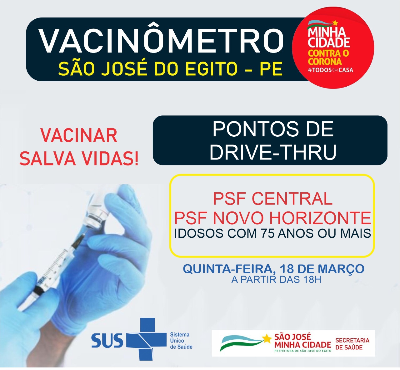 You are currently viewing São José do Egito começará vacinação em idosos a partir de 75 anos nesta quinta (18)