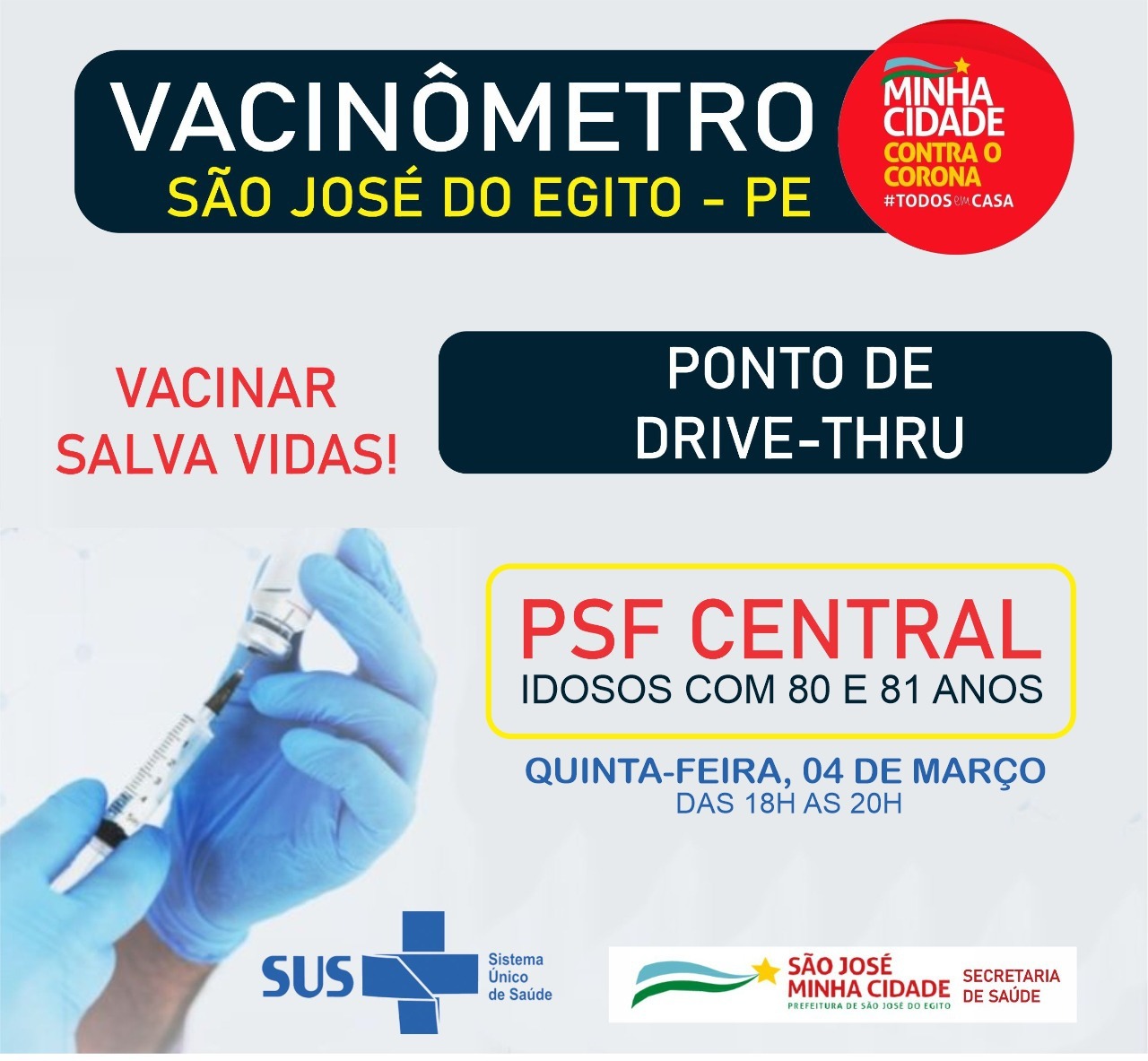 You are currently viewing São José do Egito amplia vacinação para idosos com 80 e 81 anos a partir de hoje