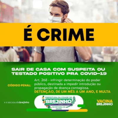 You are currently viewing Em Brejinho Secretaria de Saúde destaca Código Penal para tentar conscientizar a população