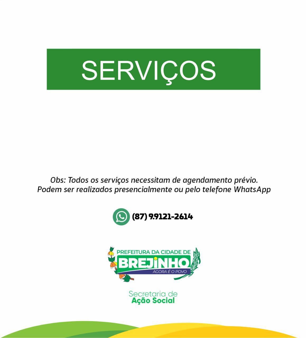 You are currently viewing Confira os serviços oferecidos pela Secretaria de Assistência Social de Brejinho
