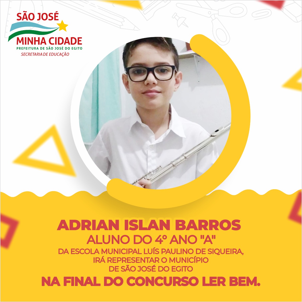 You are currently viewing Aluno da Escola Luís Paulino está na final do Concurso Ler Bem