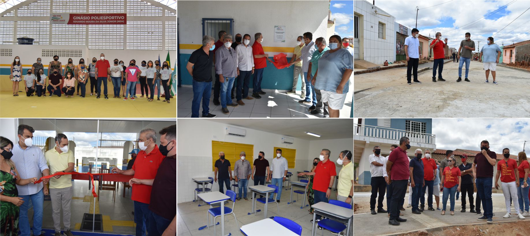 Evandro Valadares entregou reforma e ampliação da Escola Luís Paulino, ginásio de esportes, e academia da saúde no bairro Borja