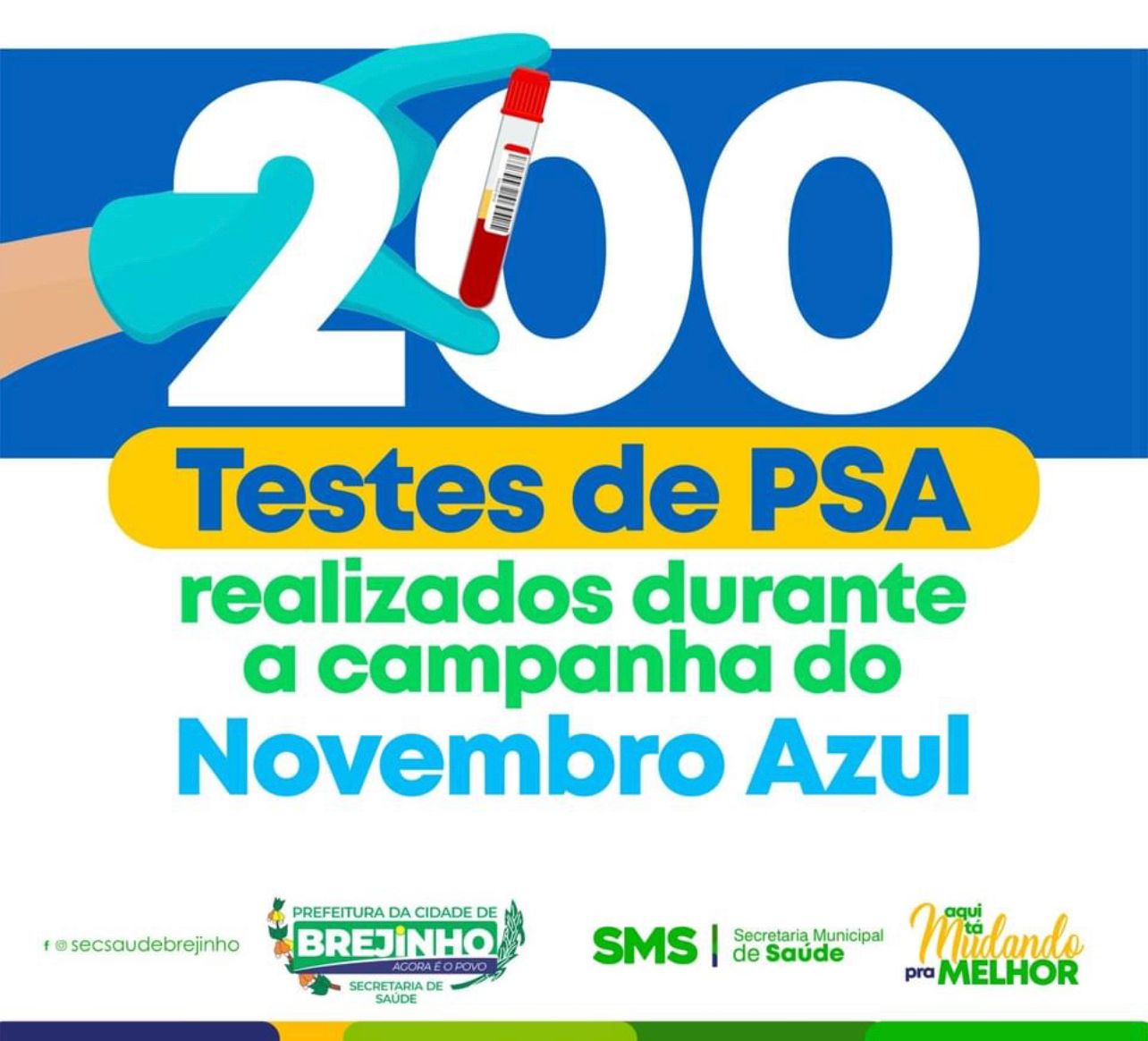 Prefeitura de Brejinho realizou 200 exames de PSA no mês de novembro