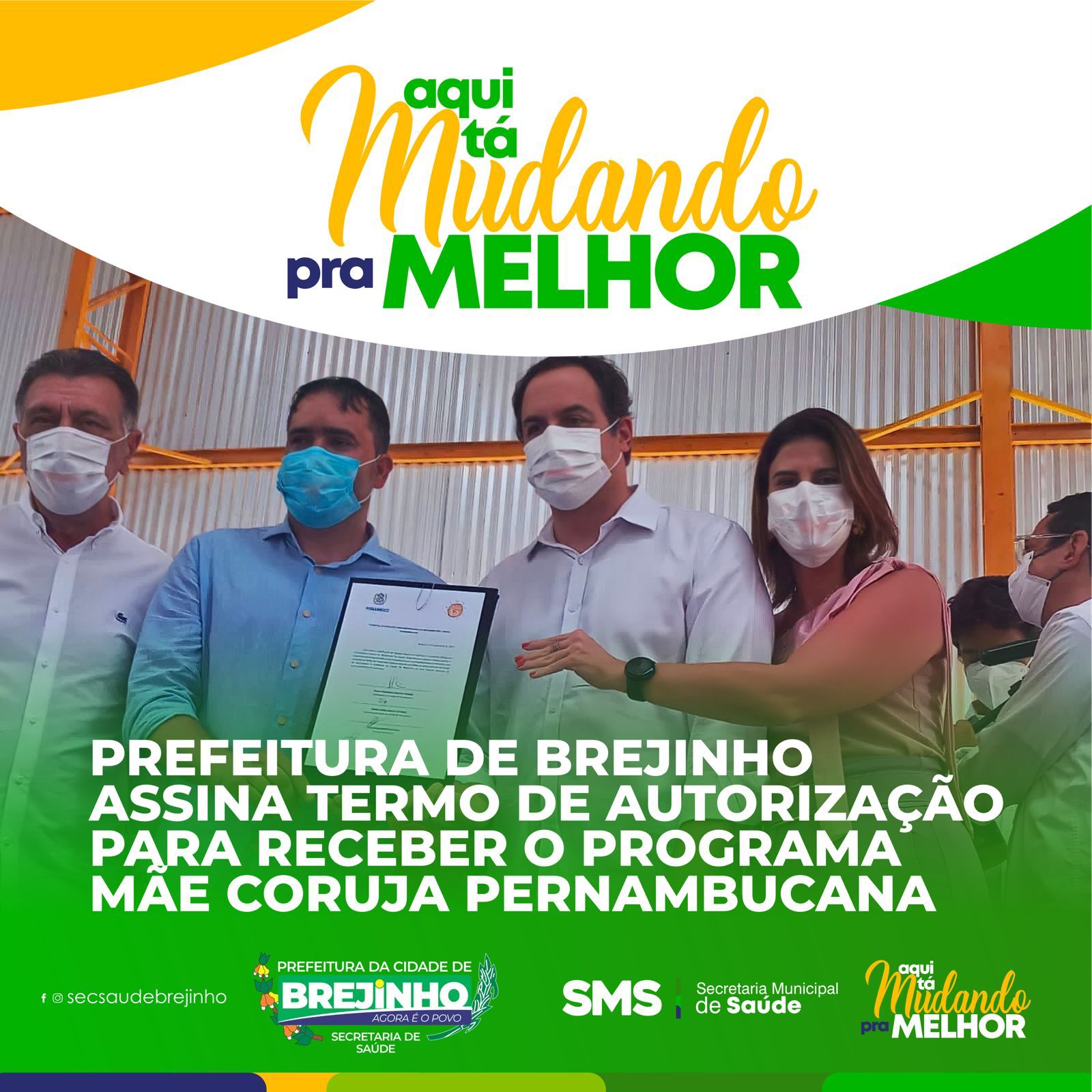 Prefeito de Brejinho assinou o termo de parceria para receber o Programa Mãe Coruja
