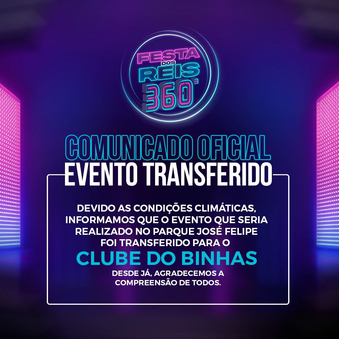 Read more about the article Festa dos Reis 360 vai acontecer no Clube do Binhas