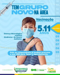 Read more about the article Brejinho começa agendamento para vacinar crianças de 05 a 11 anos