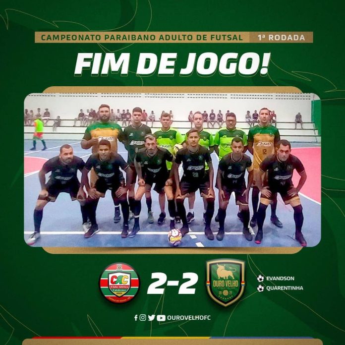 Ouro Velho FC empatou fora de casa na estreia do Campeonato Paraibano da 1ª Divisão de Futsal