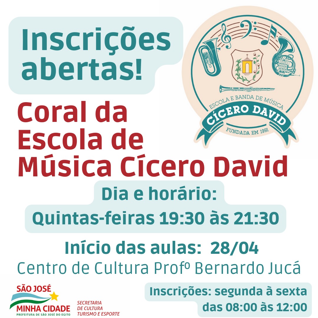 Read more about the article Prefeitura de SJE abre inscrições para quem quiser participar do Coral da Banda Cicero David