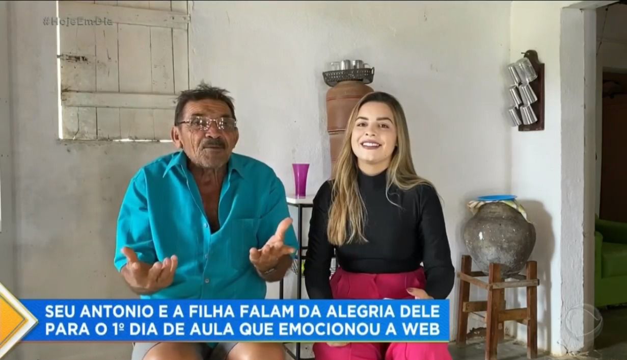 Influenciadora itapetinense Odete Lopes e seu pai são destaques em matéria de programa da RecordTV