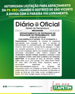 Read more about the article Adelmo Moura comemora licitação para asfaltamento da PE-263