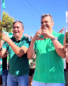 Paulo Jucá fez campanha em Vila de Fátima e até dançou hit do momento ao lado do prefeito Gilson Bento