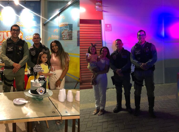 Read more about the article Policiais fazem surpresa para menina que celebrou aniversário com tema da polícia