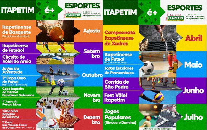 You are currently viewing Itapetim tem calendário esportivo lançado com várias competições em diversas modalidades