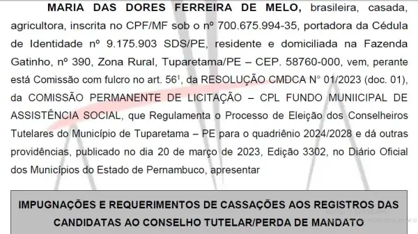 Read more about the article Candidata ao Conselho Tutelar denuncia irregularidades nas eleições de Tuparetama