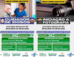 Read more about the article Prefeitura de Brejinho oferece cursos gratuitos de Cuidador de Idosos e Iniciação a Fotografia