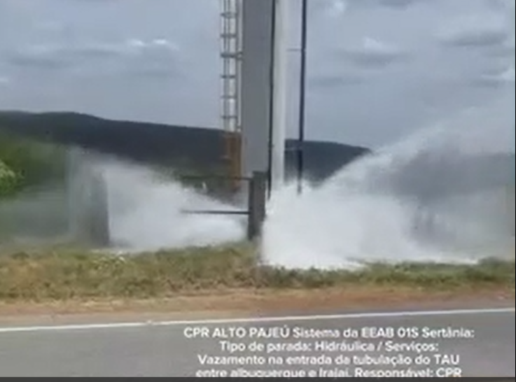 Read more about the article Compesa diz que adutora do Pajeú registrou novo vazamento e parou pela 2ª vez em menos de uma semana