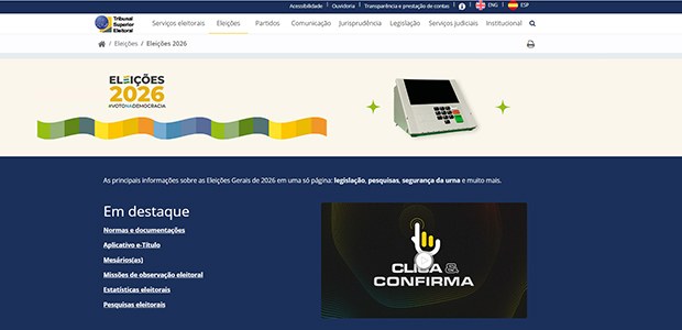 Read more about the article TSE lança página com informações sobre Eleições 2026
