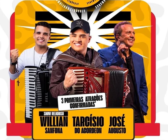 Leia mais sobre o artigo Tarcísio do Acordeon e José Augusto vão se apresentar em Tabira